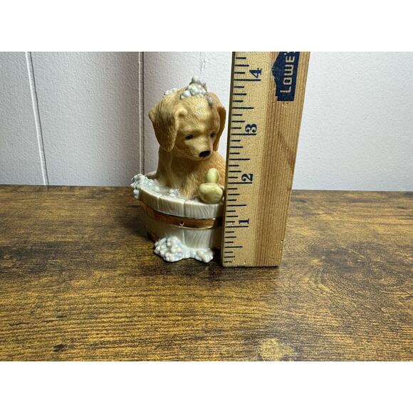 Lenox Bath Time Buddies Labrador Puppy Dog w/Duck in Tub Bubble Figurine - Picture 4 of 6